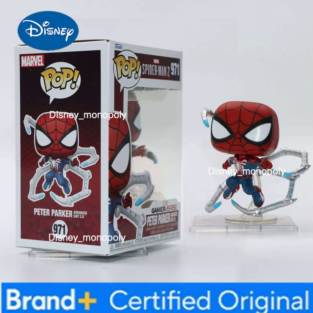 Disney Game Spider-Man 2 Peter Parker Advanced Suit 2.0 Figure Funko Pop! #971 Official Authentic Limited Edition Figures Fans Toy Gift H260205