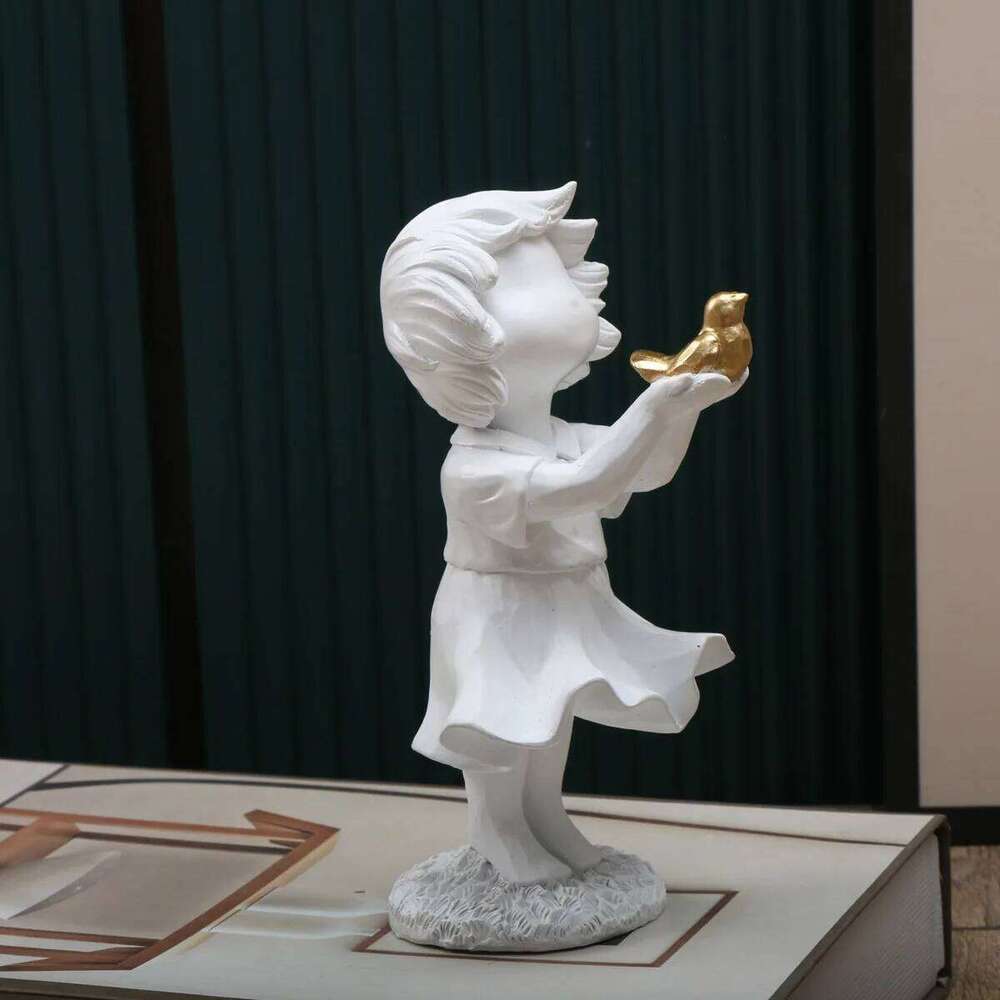 Banksy Heart Balloon And Flying Girl Inspired Artwork Modern Sculpture Home Statue Decoration S260204 fe0