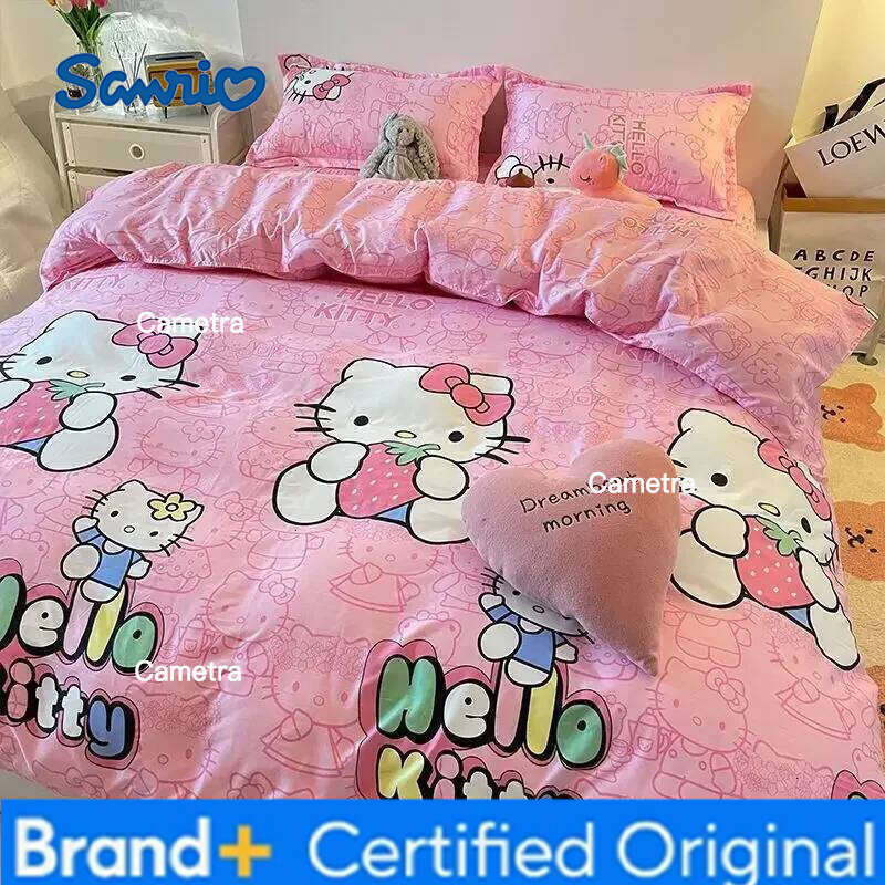 Sanrio hello kitty kuromi my melody bed cup set pillowcase cover sheet coverlid quilt bedding H260205