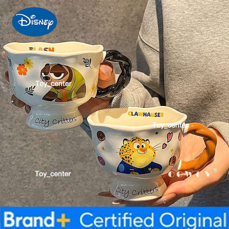 Disney Zootopia Judy & Nick Anime Peripherals 3d Relief Mug 2025 New Edition High Aesthetic Home Couple Cup Birthday Gifts For Kids H260205