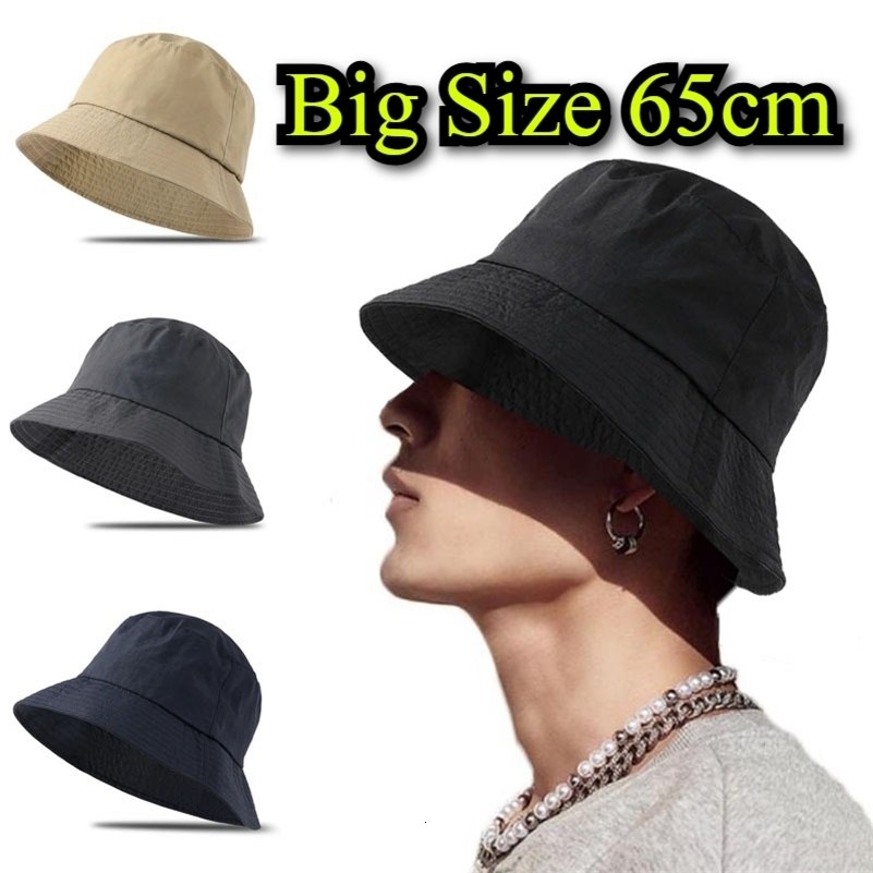 Men Large Size XXL 65cm Bucket Hats Plus Size XL 63cm Sun Hats Women Big Head Waterproof Fisherman Cap Summer Sunscreen Panama 260113ww