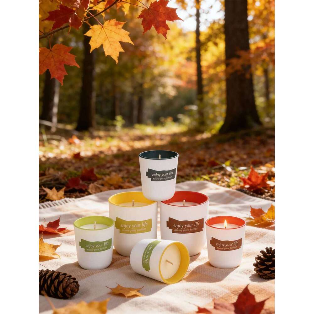 Coloured glass cup soy wax scented candle decorative wedding favours H260205