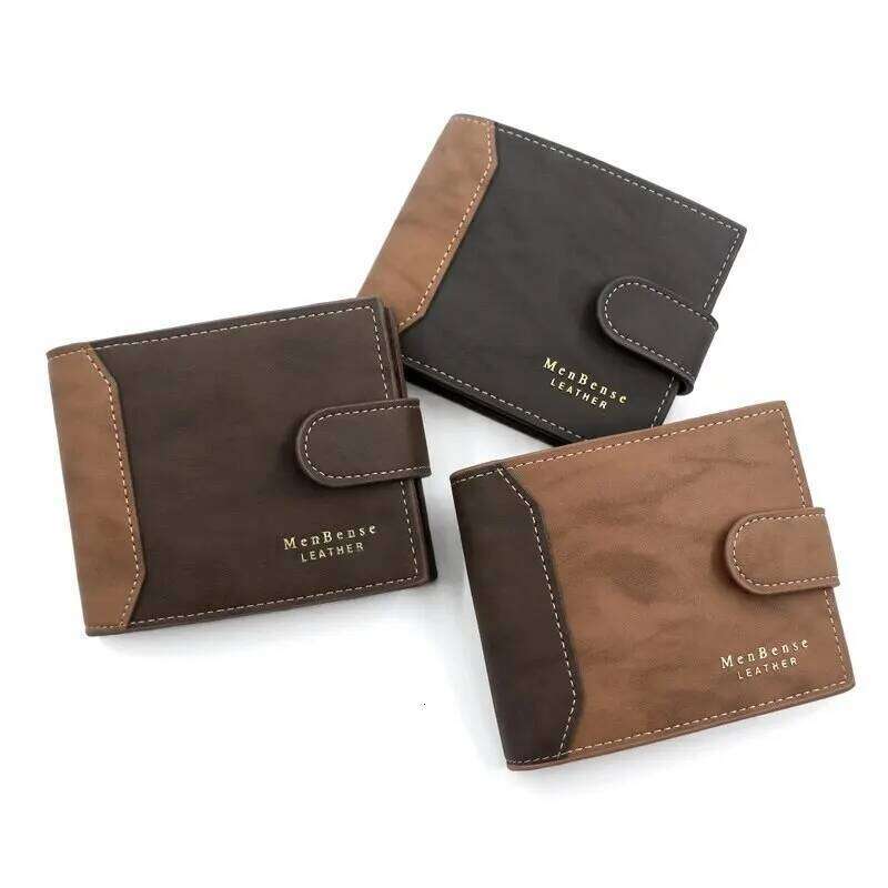 Men's Wallet with Hasp Business Holder Case Male Short Purse PU Leather Money Bag for Men Wallets Z260205
