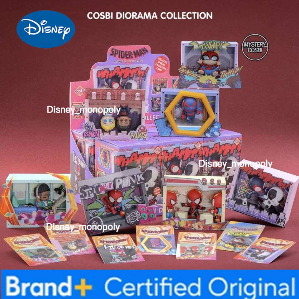 Disney Genuine Hot Toys Spider Man Universe Series Blind Anime Pvc Figure Mysterious Surprise Box Model Doll Toy Xmas Gifts Decor H260205