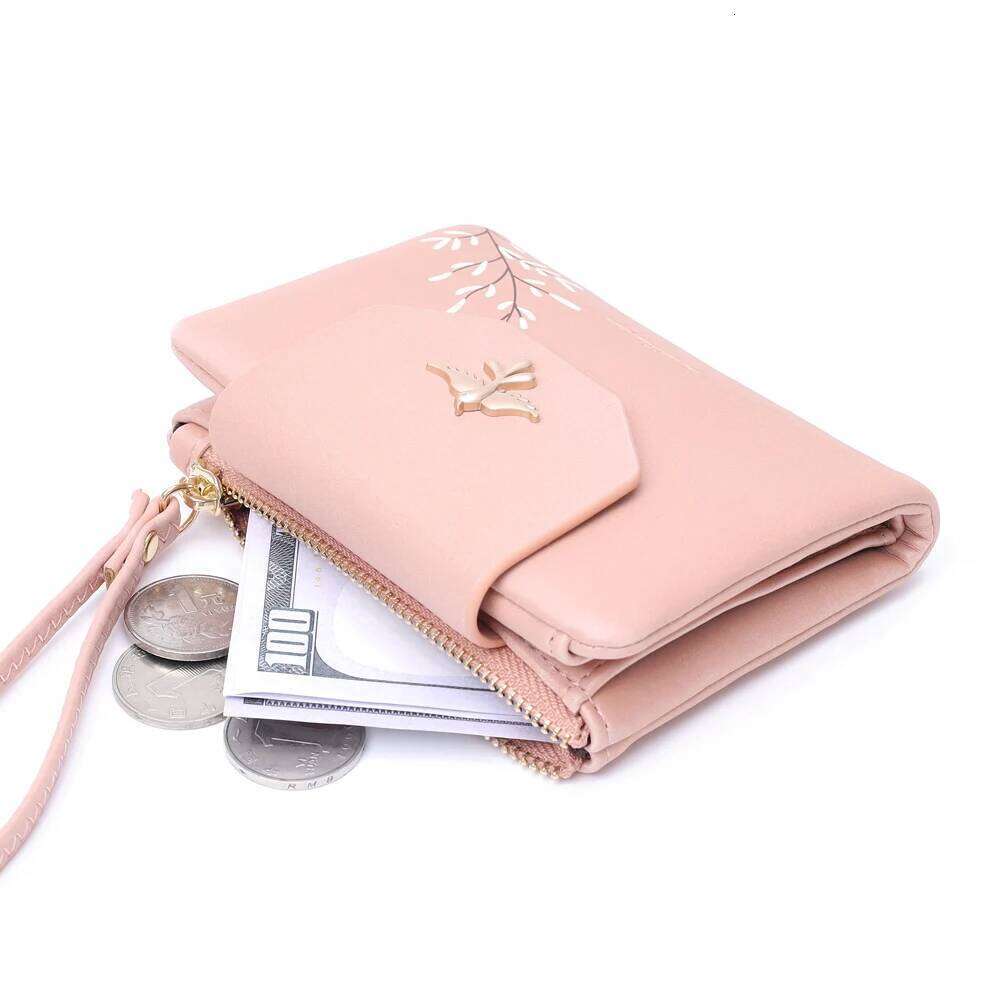 Women Short Folding Wallet Cute Bird Metal Swallow Ladies Zipper Coin Purse Female Small Clutch Money Bag Holder Z260205