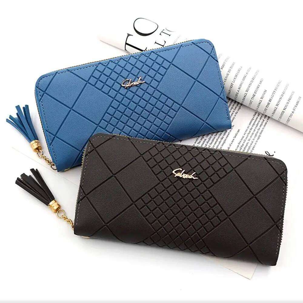 Fashion Zipper Coin Purse Long PU Leather Wallet Large Capacity Wristlet Card Holder Women Z260205