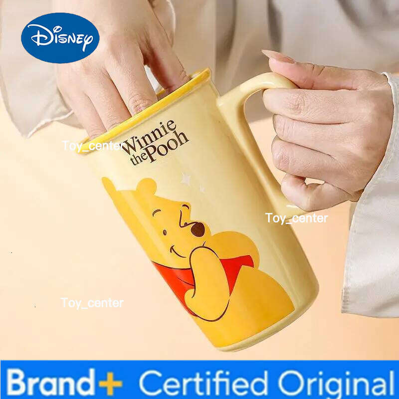 Disney Cartoon Kawaii Pooh Bear Minnie Male & Female New Outdoor Office Cute Home Couple Ceramic Drinking Cup Holiday Gifts H260205