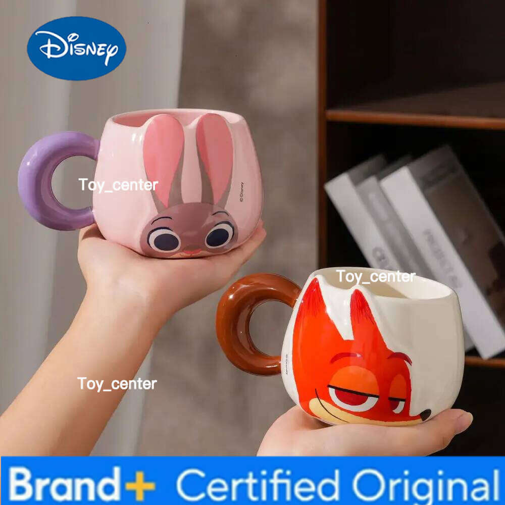 Disney Kawaii Zootopia 2 Anime Hobby Judy Hopps Nick Wilde Cartoon Ceramic Shaped Cup Household Mug Birthday Gift H260205