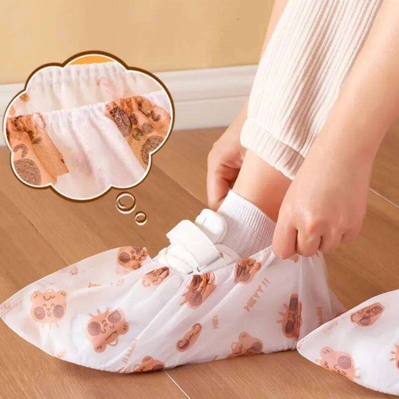 Household Printed Cartoon Non-Woven Thickened Shoe Non-Slip Adult Indoor Disposable Foot Covers S260204