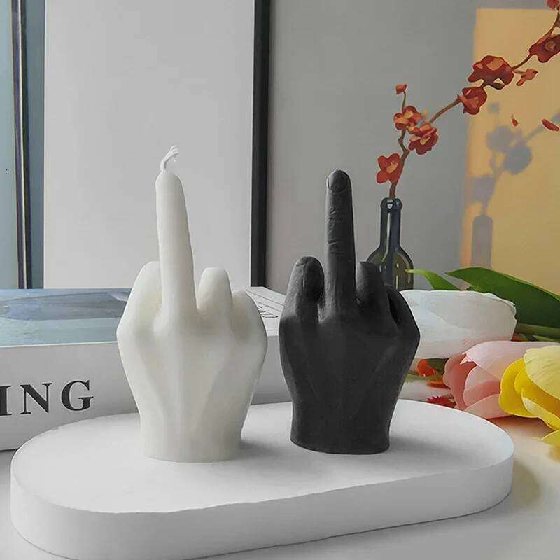 Universal Creative Middle Finger Shaped Gesture Scented Candles Durable Funny Quirky Gifts Home Decoration Ornaments S260204