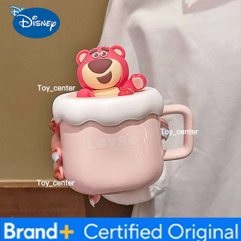Disney cute Winnie the Pooh Ceramic Strawberry Bear Couple Mug Office Coffee Drinking Girl Birthday Gift H260205