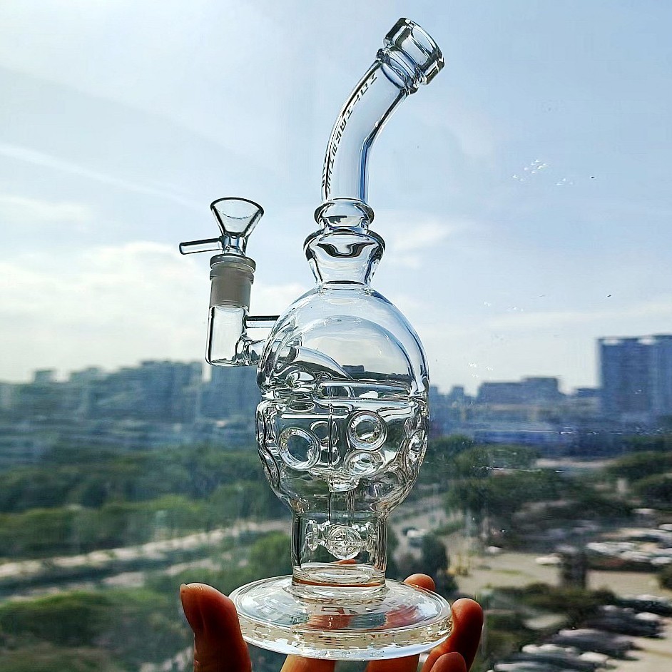 Recycler Glass Water Bongs Hookahs Shisha Heady Glass Oil Smoking water Pipes bubbler Recycler Bong Accessory with 14mm