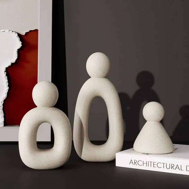 Simple Family Statue Modern Style Home Decor Hollow Sculpture Nordic Living Room Ornaments Bedroom Decoration Figurines Gift S260204