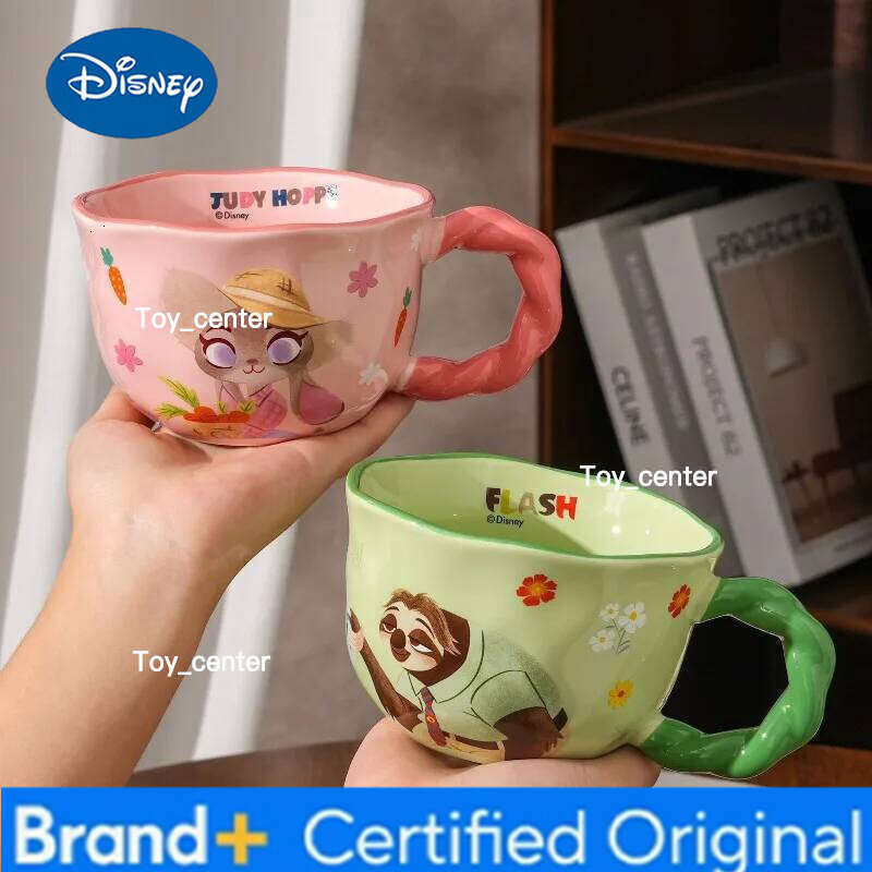 Disney Zootopia Cartoon Anime Couples Mug Cute Ceramic Tea Coffee Printing Milk Cup Set Home Decoration Kawaii Gift for Girls H260205