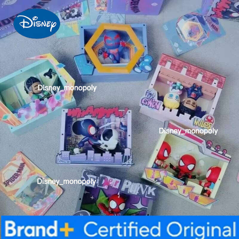 Disney Hot Toys Spiderman Across The Spider-Verse Cosbi Blind Box Collection Mini Figures Model Garage Desktop Ornament Christmas Gift H260205