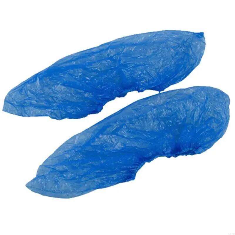 51BD 100PCS Waterproof Boot Plastic Disposable Shoe Covers Overshoes S260204
