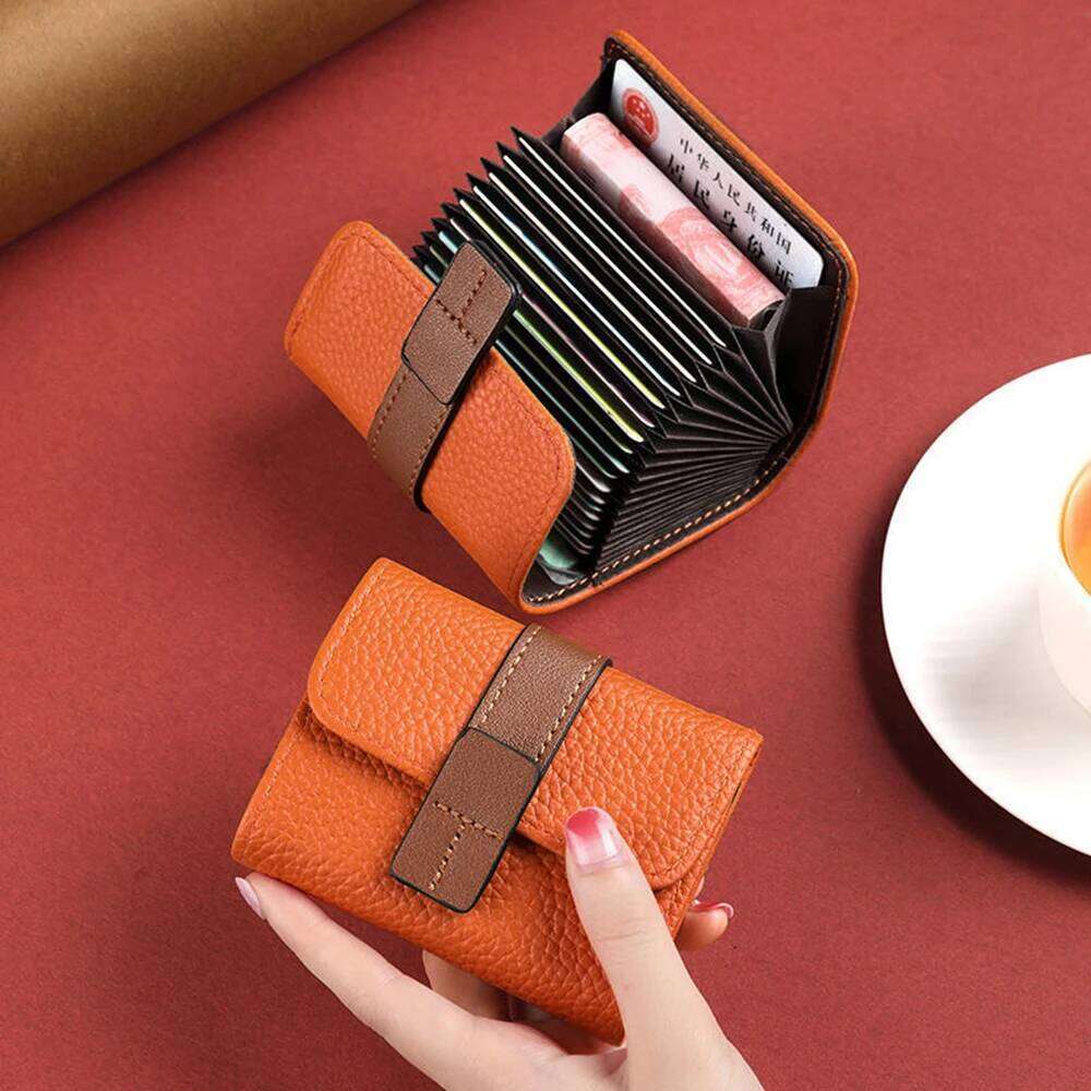 1pc PU Leather Card Holder Multi-Card Slot Bank ID Credit Bag Business Antimagnetic Wallet Coin Purse Storage Organizer Pouch Z260205