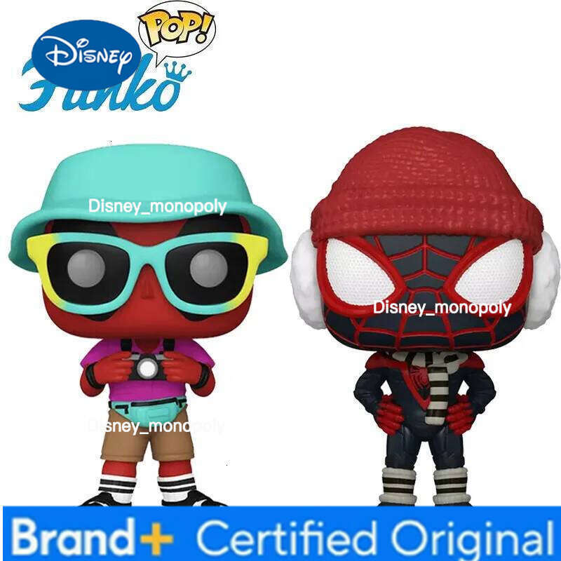 Disney Funko Pop Original Marvel Spider-Man DEADPOOLTOURIST Anime Figure Statue Model Toys Collectibles Gifts for Child Festival H260205