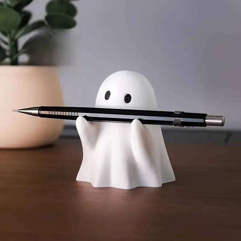 Multi-functional Cute Creative Ghost Pen Holder Home Study or Office Desktop Weird Resin Decoration Ornaments for Friends Gifts S260204