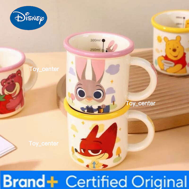 Disney Lilo&Stitch Ceramic Water Anime Winnie The Pooh Pattern Accessories Scale Mug Household Kawaii Breakfast Cup Gift H260205
