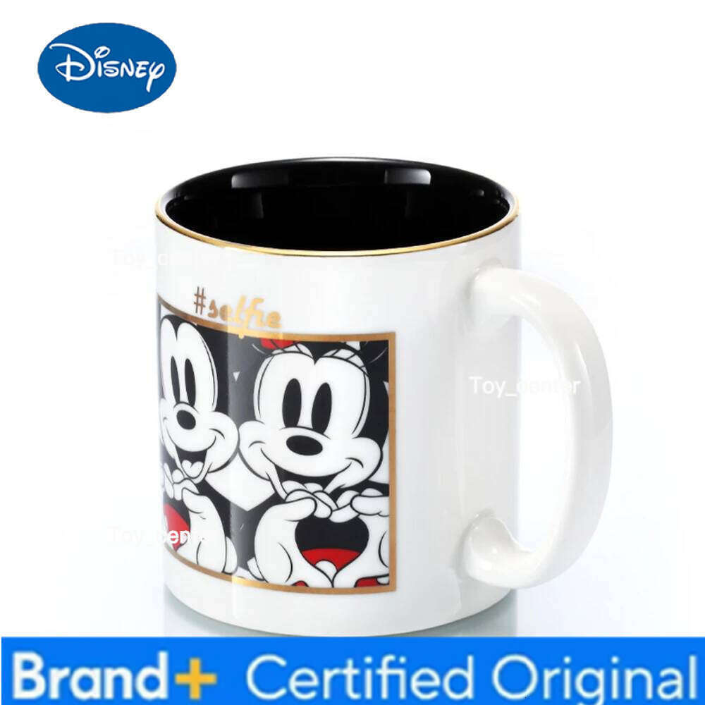 Disney Gold Rim Mickey Minnie Pattern Ceramic Simple Large Capacity Creative Design Cartoon Style Mug for Home Office Cup Use H260205