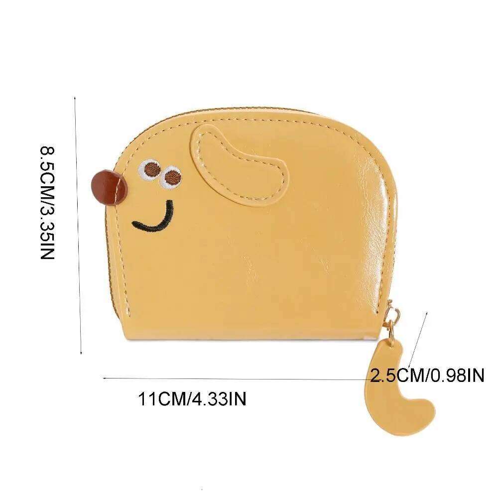 Portable Cartoon Dog Bag Zipper PU Leather Pocket Coin Purse Card Holder Women Z260205