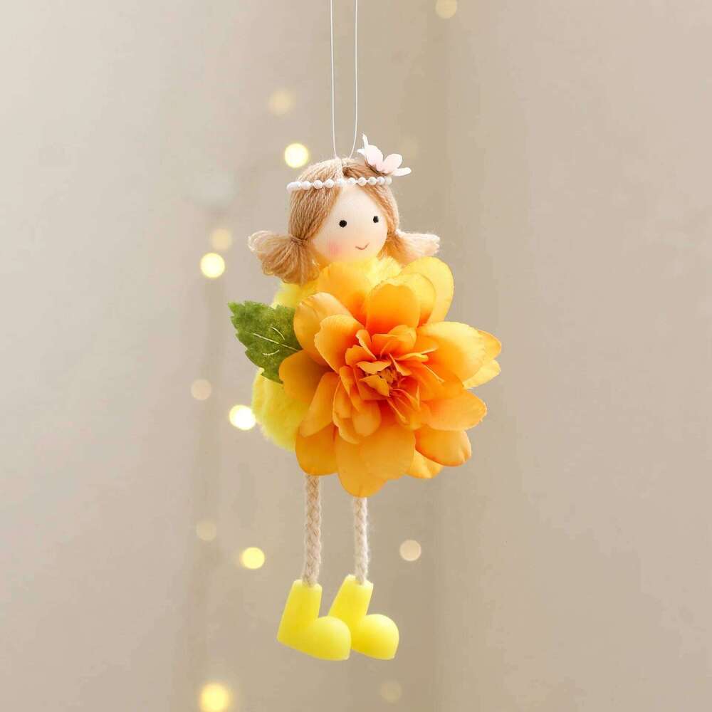 2026 Spring Scene Party Girl Flower Hanging Handmade Pendant Happy Easter Decor for Home S260204