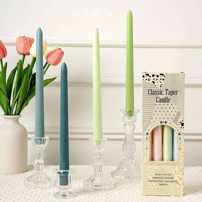 25CM 10-Inch Tapered Colorful Long-Stem Candles for Weddings Banquets Romantic Ambience Elegant Event Table Centerpieces S260204