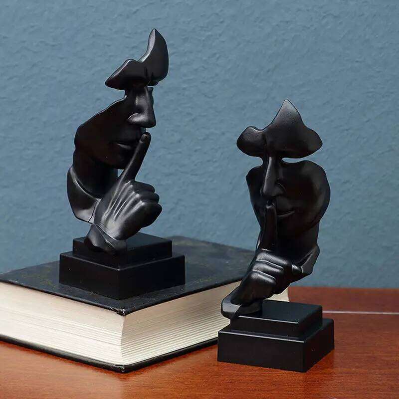 Creative Silence Abstract Art Statues Nordic Style Silent Face Mask Figure Figurine Home Office Interior Desktop Decorative S260204