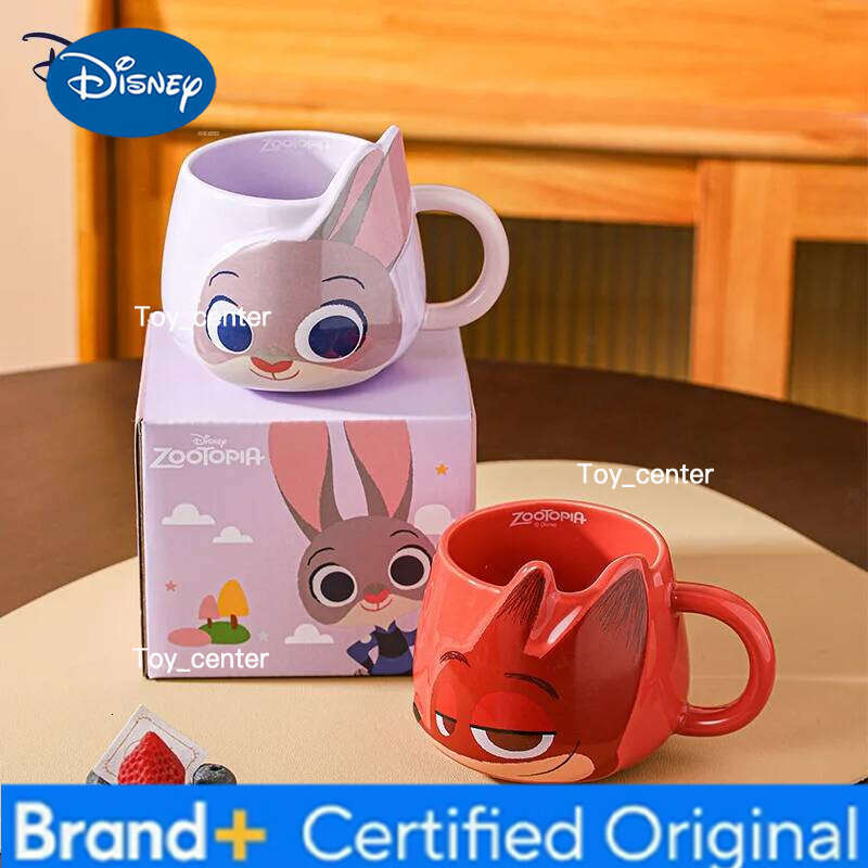 Disney Zootopia2 Cartoon Anime Couples Mug Cute Ceramic Tea Coffee Printing Milk Cup Set Home Decoration Kawaii Gift for Girls H260205