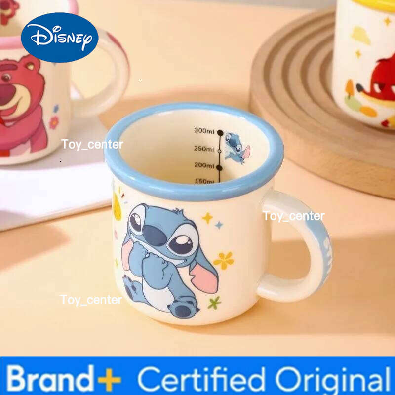 Disney Lilo&Stitch Ceramic Water Anime Winnie The Pooh Pattern Accessories Scale Mug Household Kawaii Breakfast Cup Gift H260205