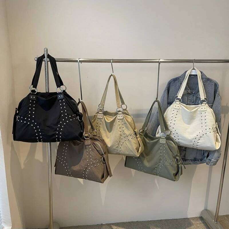 New Solid Color Nylon Zipper Shoulder 2026 High Quality Versatile Casual Tote Bags on Sale Large Capacity Sweet Women's Bag Y260204