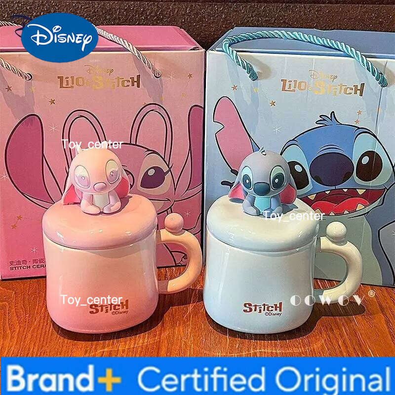 Disney Stitch Cartoon Anime Couples Mug Cute Ceramic Tea Coffee Milk Cup Set Home Decoration Kawaii Birthday Gift for Girls H260205