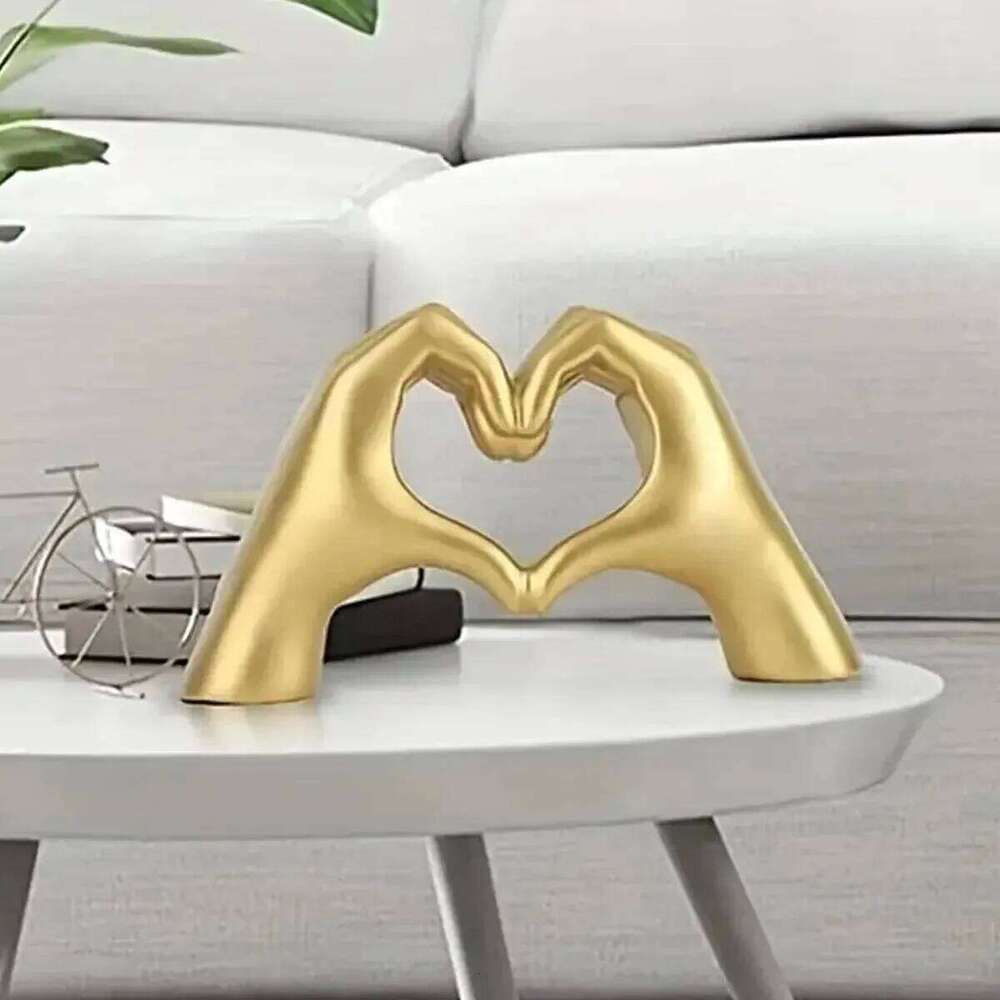1pc Gesture Decoration, Heart Finger Statue Modern Art Sculpture Personalized Home Decor S260204