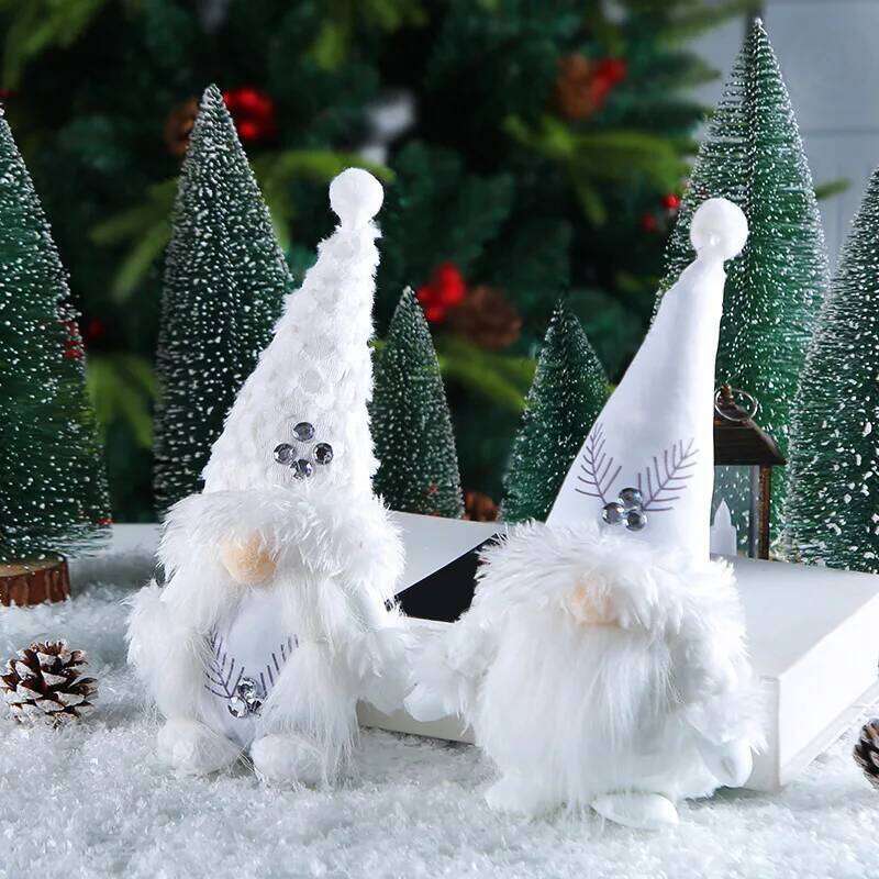 Gnome Christmas Gnomes White Plush Hat Elf Ornament Crafts Decor Doll Supplies For Home Restaurant S260204