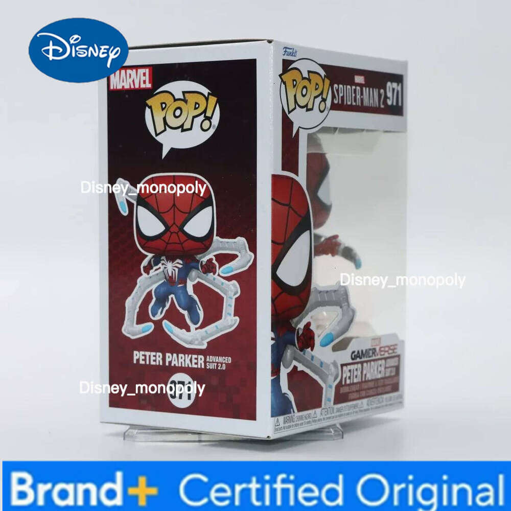 Disney Game Spider-Man 2 Peter Parker Advanced Suit 2.0 Figure Funko Pop! #971 Official Authentic Limited Edition Figures Fans Toy Gift H260205