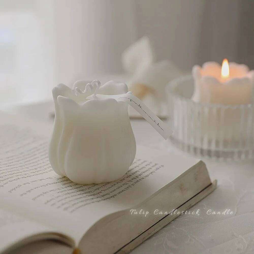 1PC Rose Hydrangea White Lily of The Valley Tulip Flower Valentine's Day Romantic Scented Candle Gift S260204
