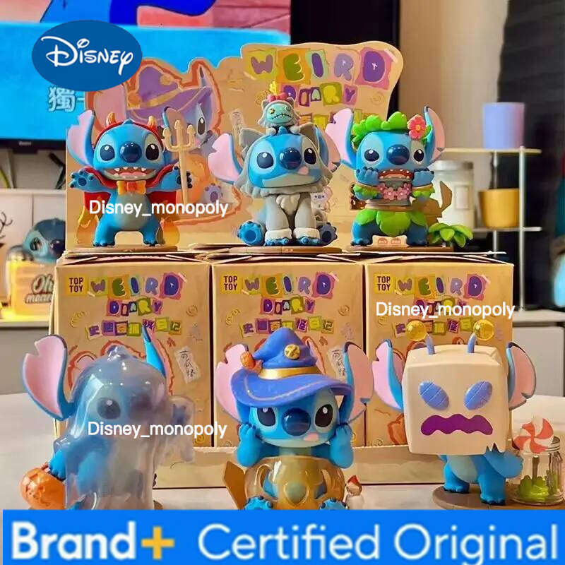 Disney Blind Box Weird Diary Series Original Cute Creative Doll Stitch Anime Model Kawaii Desktop Collection H260205