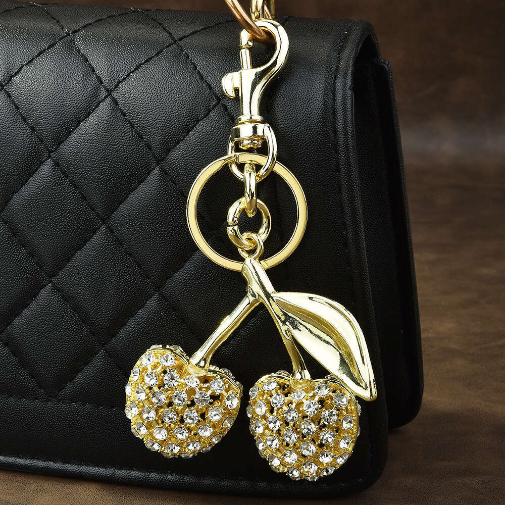 Sale Jewelry Full Diamond Bag Keychain Cross-Border Fruit Cherry Fashion Pendant