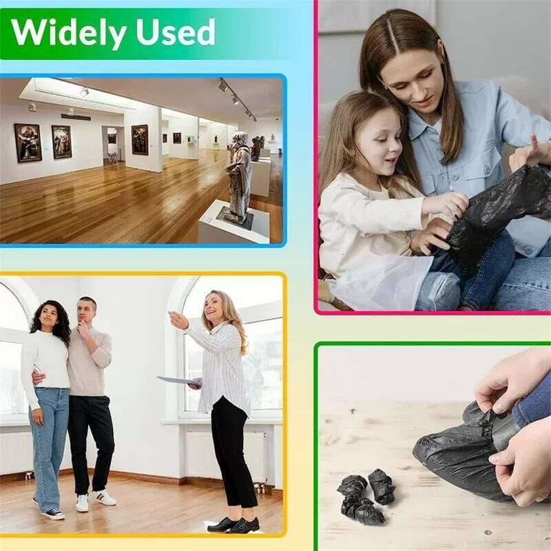 100PCS Disposable Non-Woven Dust Proof Boot Covers Anti Slip Shoe Booties Protectors for Indoors Floor Carpet S260204