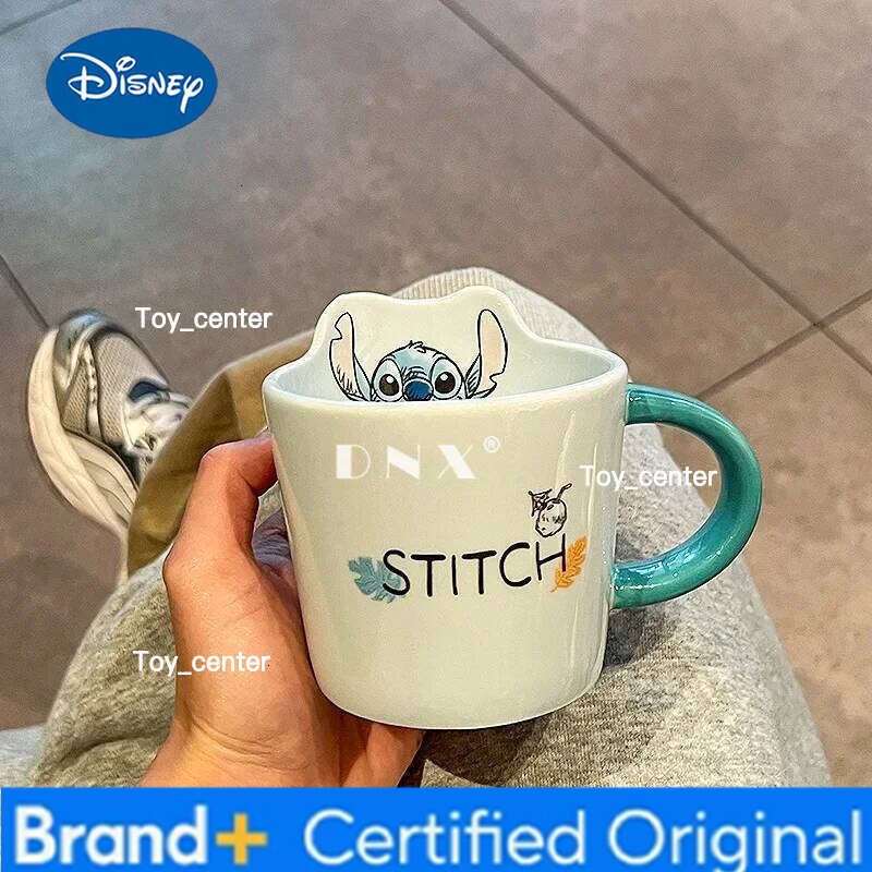 Disney Ceramic Creative Shape Children's Water Stitch Coffee Cup Home Mug Friends Holiday Party Gifts H260205