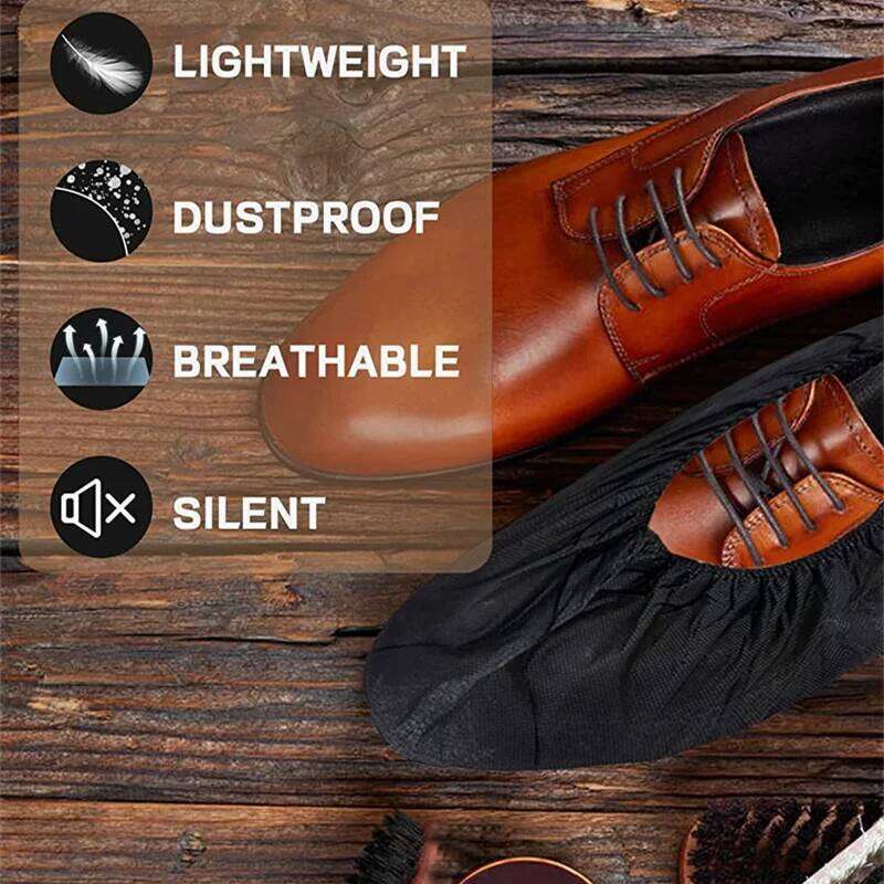 Disposable Durable 100 Pack Nonwoven & Boot Covers Waterproof Non-slip Shoe Booties for Indoors Home Workplace S260204