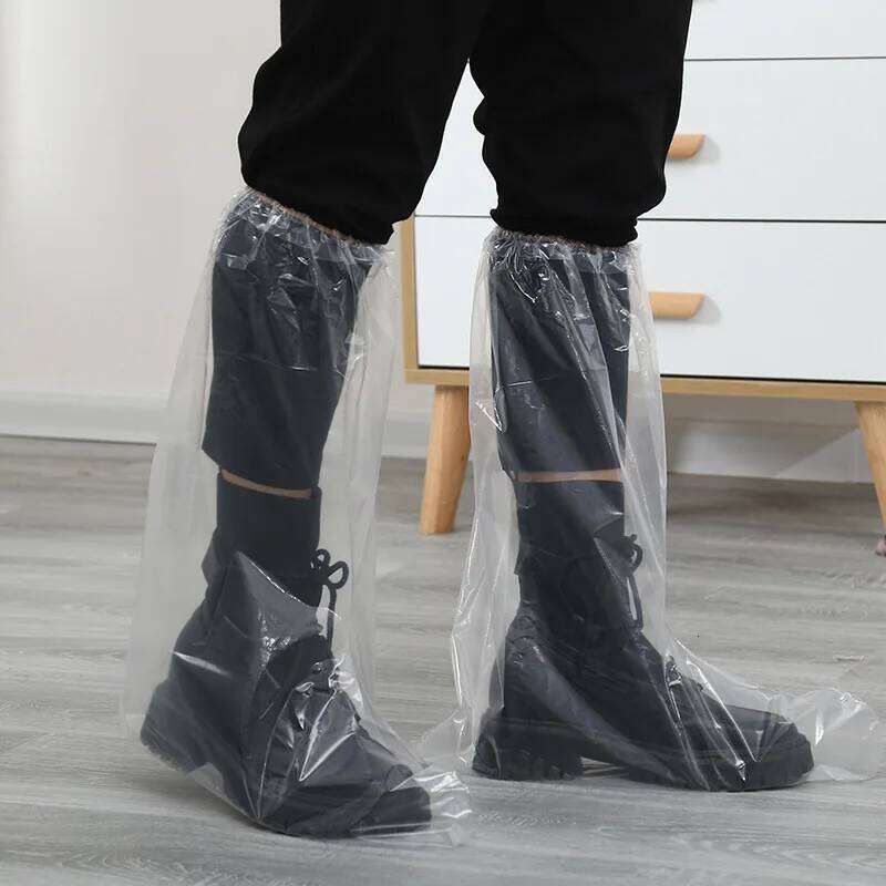 Disposable Plastic Shoe Thickened Long Footwear Boot Covers Shoes Cover Rain Waterproof S260204 08c