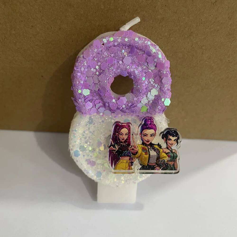 2025 Hot Kpop Demon Hunters Theme Candle 3D Number 0-9 Kids Birthday Cake Decoration Baby Shower Anime Party Accessories Gifts S260204