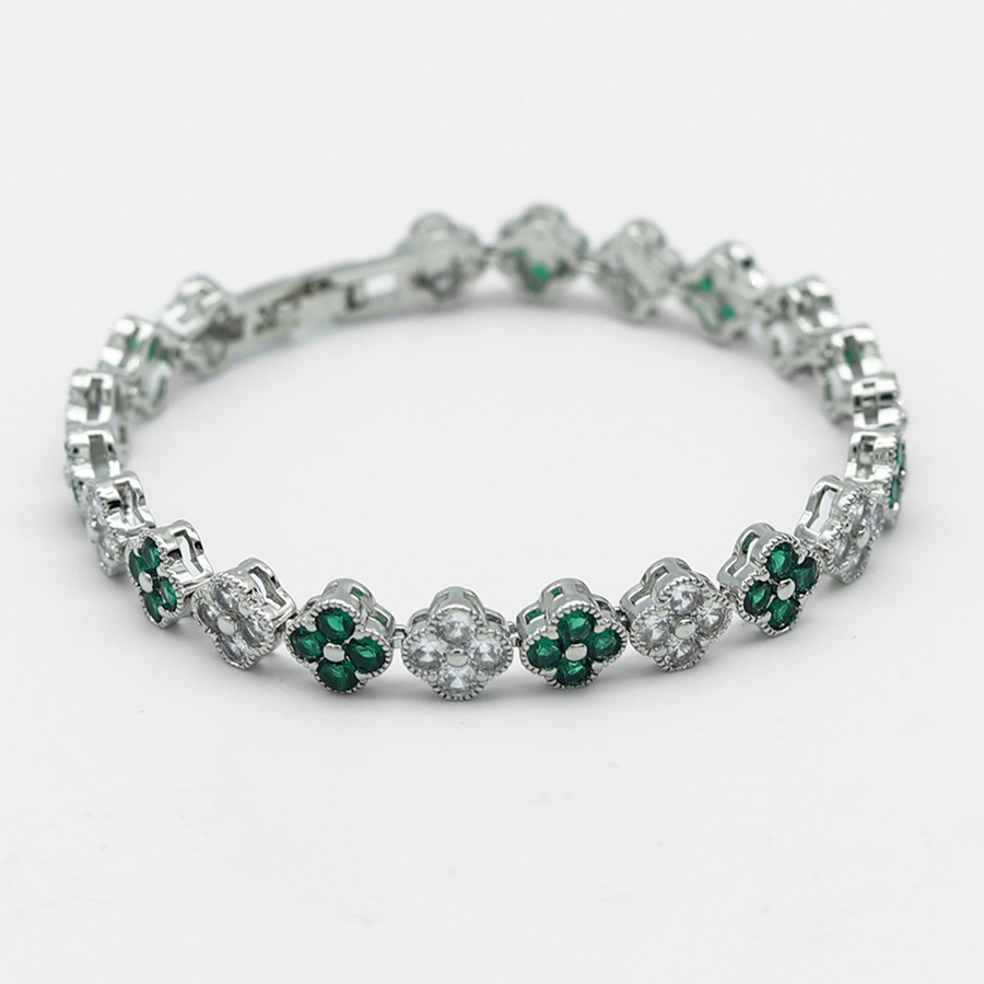 New Four-Leaf Clover Set Amazon Cross-Border Hot-Selling Colorful Zircon European and American Fashion Design Jewelry - view 8