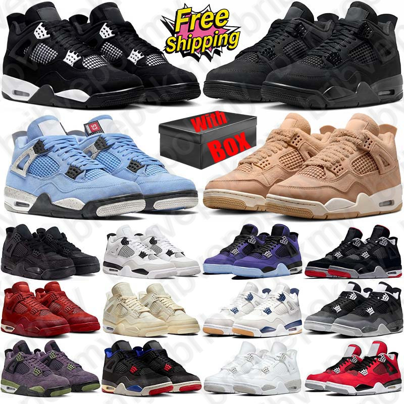 Free Shipping With Box Designer Basketball 4 4s jordan4men Shoes jordan4smen 2025 Black Cat jordan4womens sneakers for mens womens trainers Sports casual top