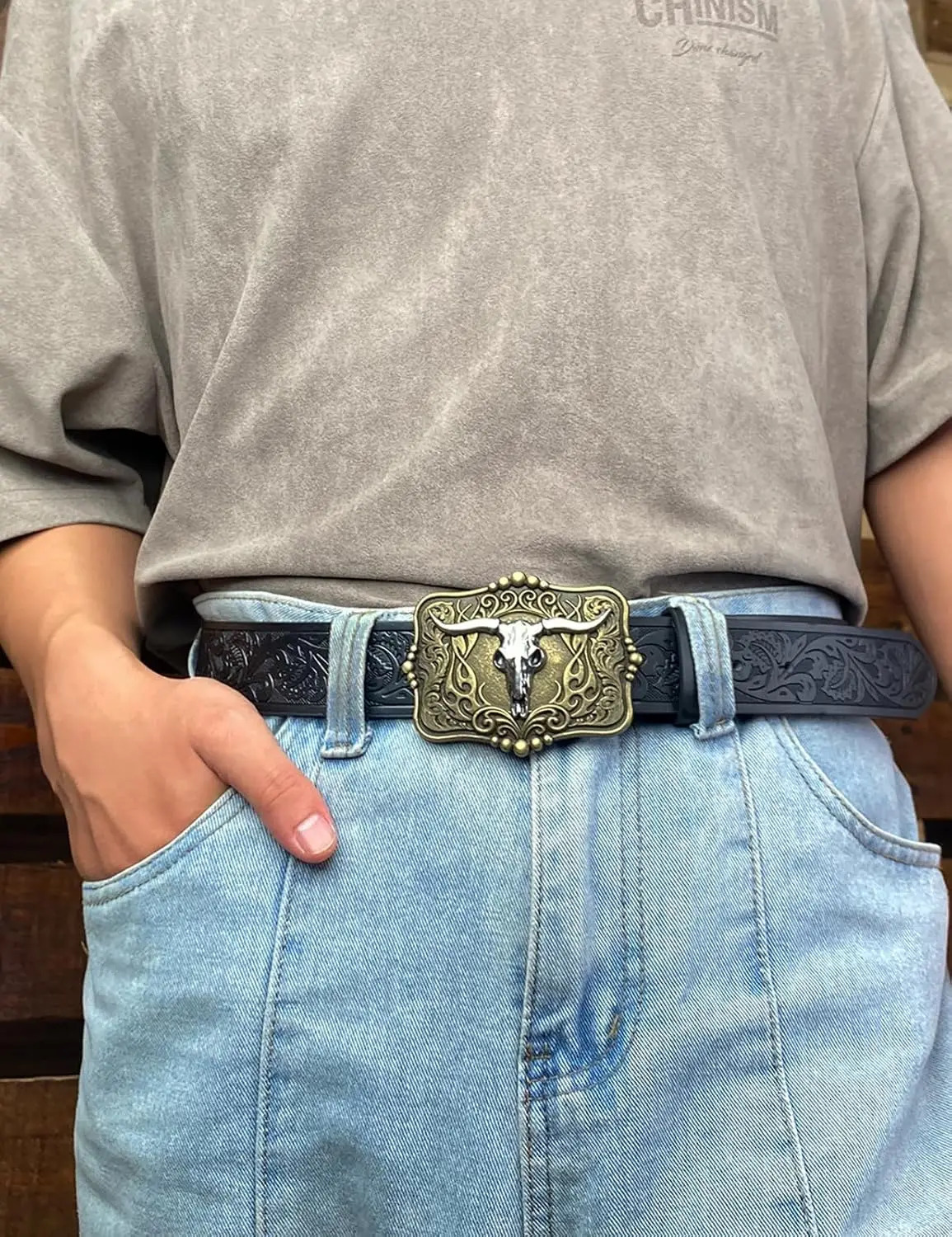 Womens Mens Western Belt Cowboy Cowgirl Country Belt for Jeans Pants Christmas Gift 260124