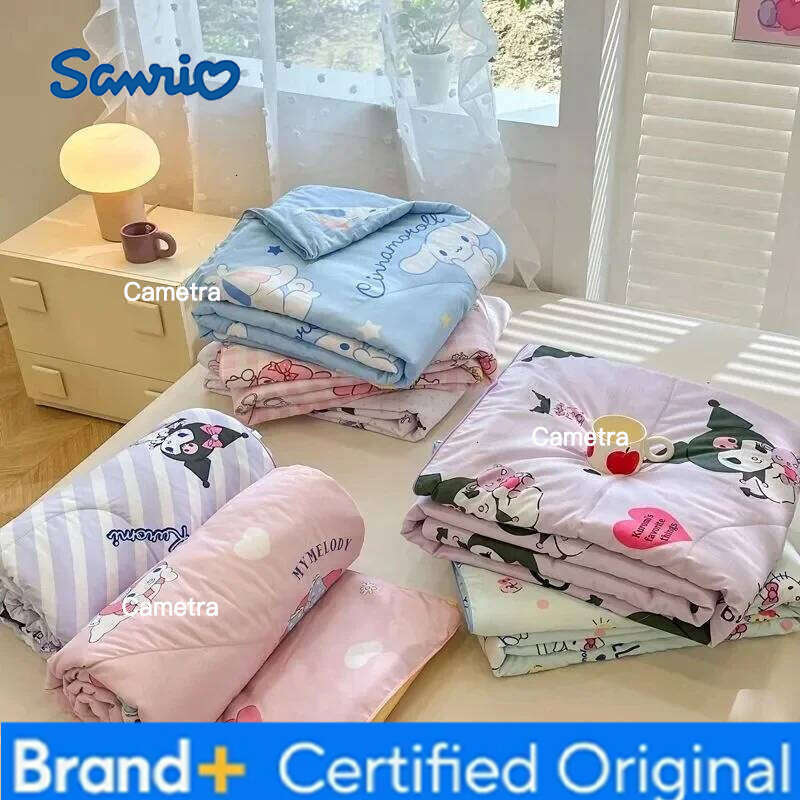 Sanrio Hello Kitty Kawaii Summer Anime Cartoon Quilt Cover Student Bedding Soft Microfiber Bedspread Lightweight Coverlet H2602051