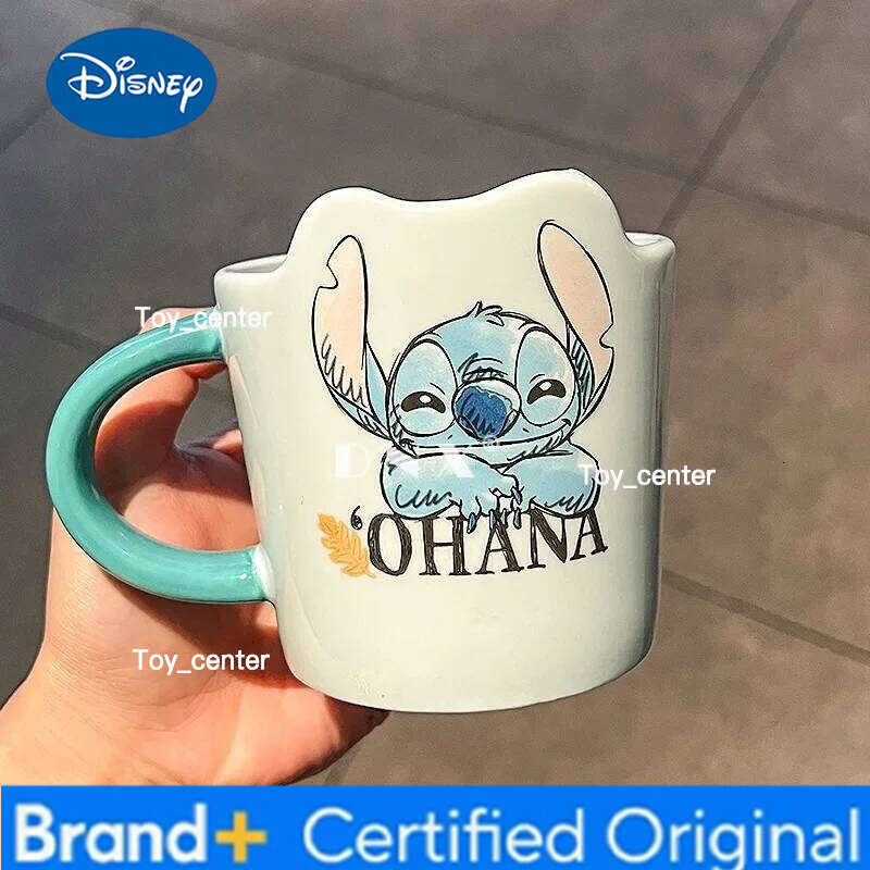 Disney Ceramic Creative Shape Children's Water Stitch Coffee Cup Home Mug Friends Holiday Party Gifts H260205