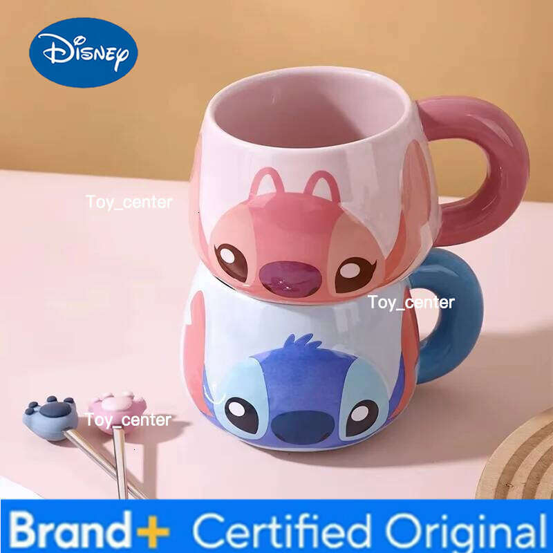Disney Stitch 500ml Ceramic Mug with Handle Microwave Safe Large Cup Gift Box for Coffee Lovers Fans Birthday Present H2602051